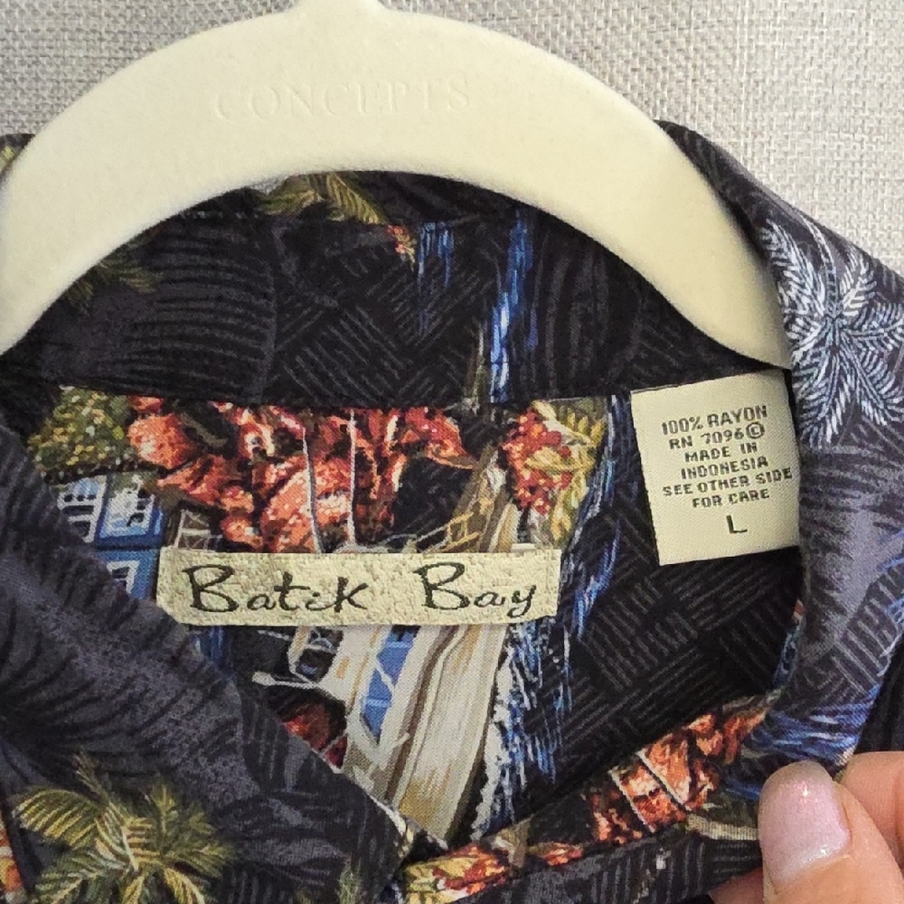 Batik Bay Nautical Print Men's Casual Shirt sz L   I2 CL2025334 - Picture 2 of 6